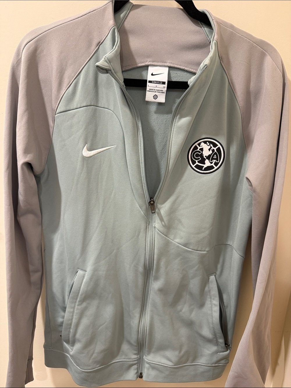 Nike Club America Men’s Light Green and Light Gray Zip-up Jacket